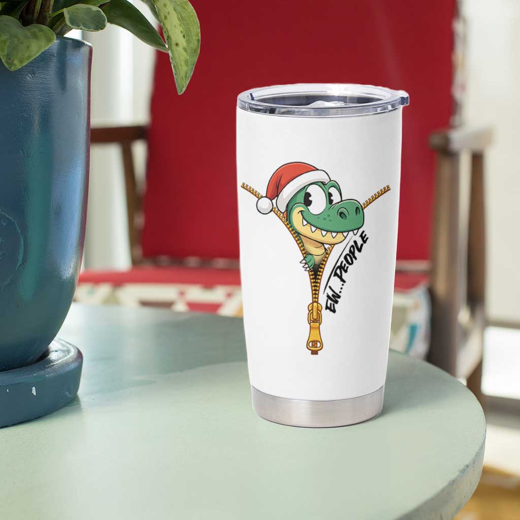 Funny Christmas Dinosaur Tumbler Cup Ew People Xmas Gift