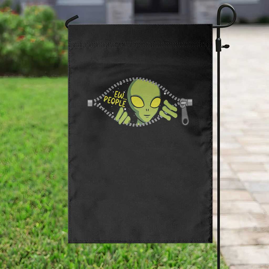 Funny Alien Garden Flag Ew People Hater Quote - Wonder Print Shop