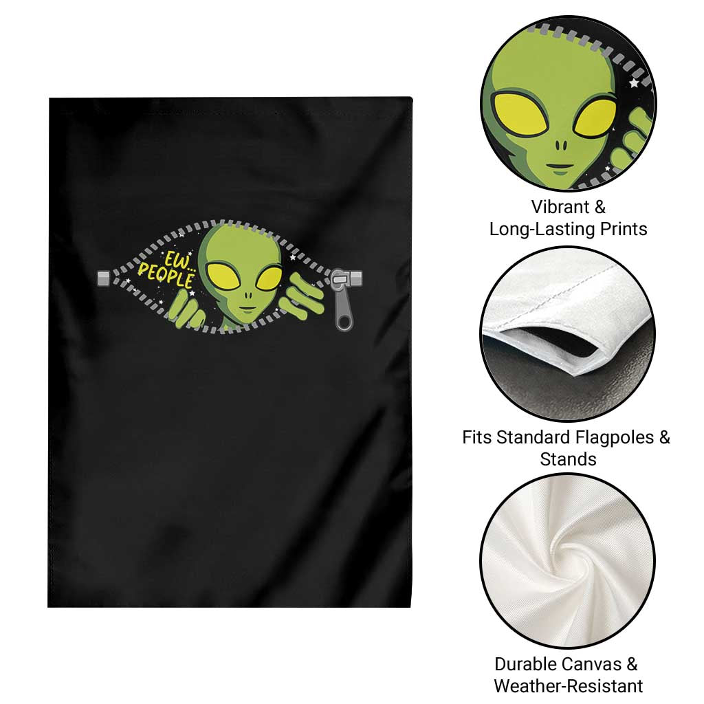 Funny Alien Garden Flag Ew People Hater Quote - Wonder Print Shop
