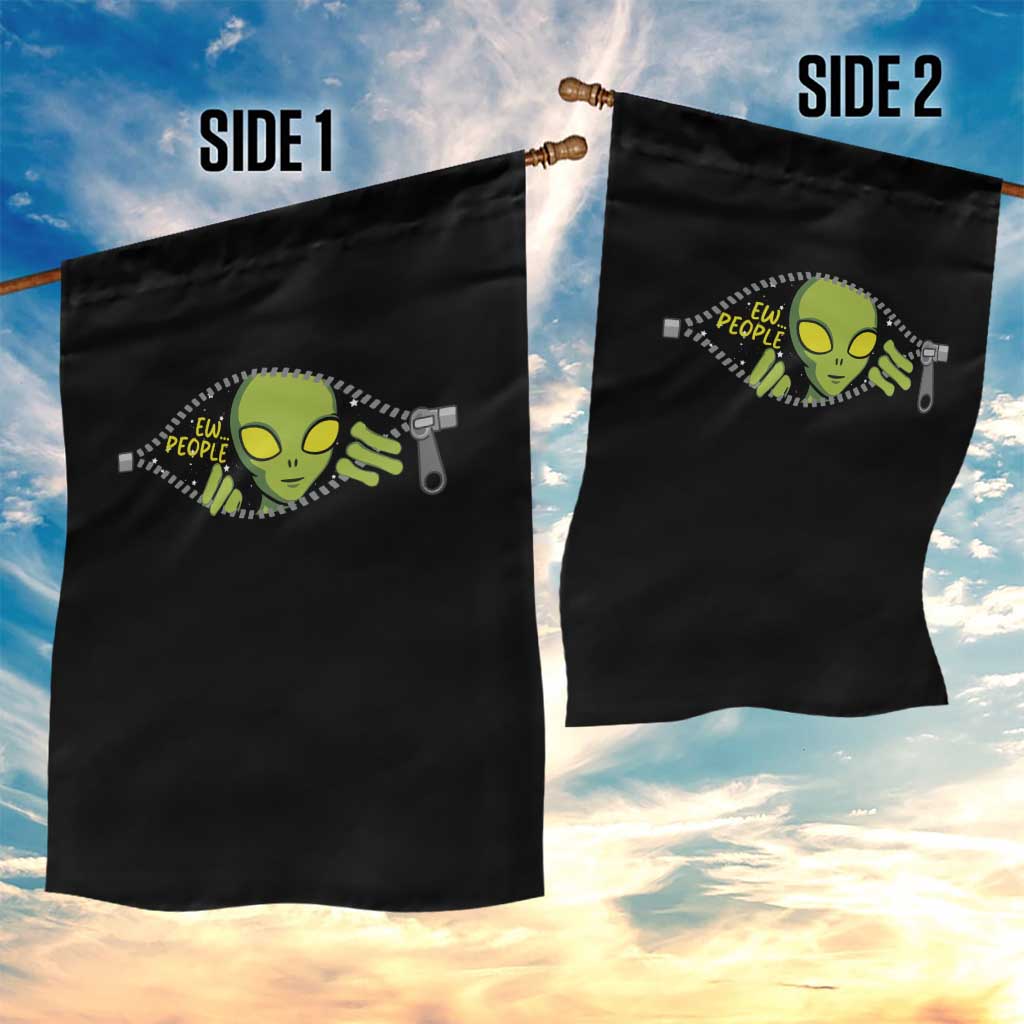 Funny Alien Garden Flag Ew People Hater Quote - Wonder Print Shop