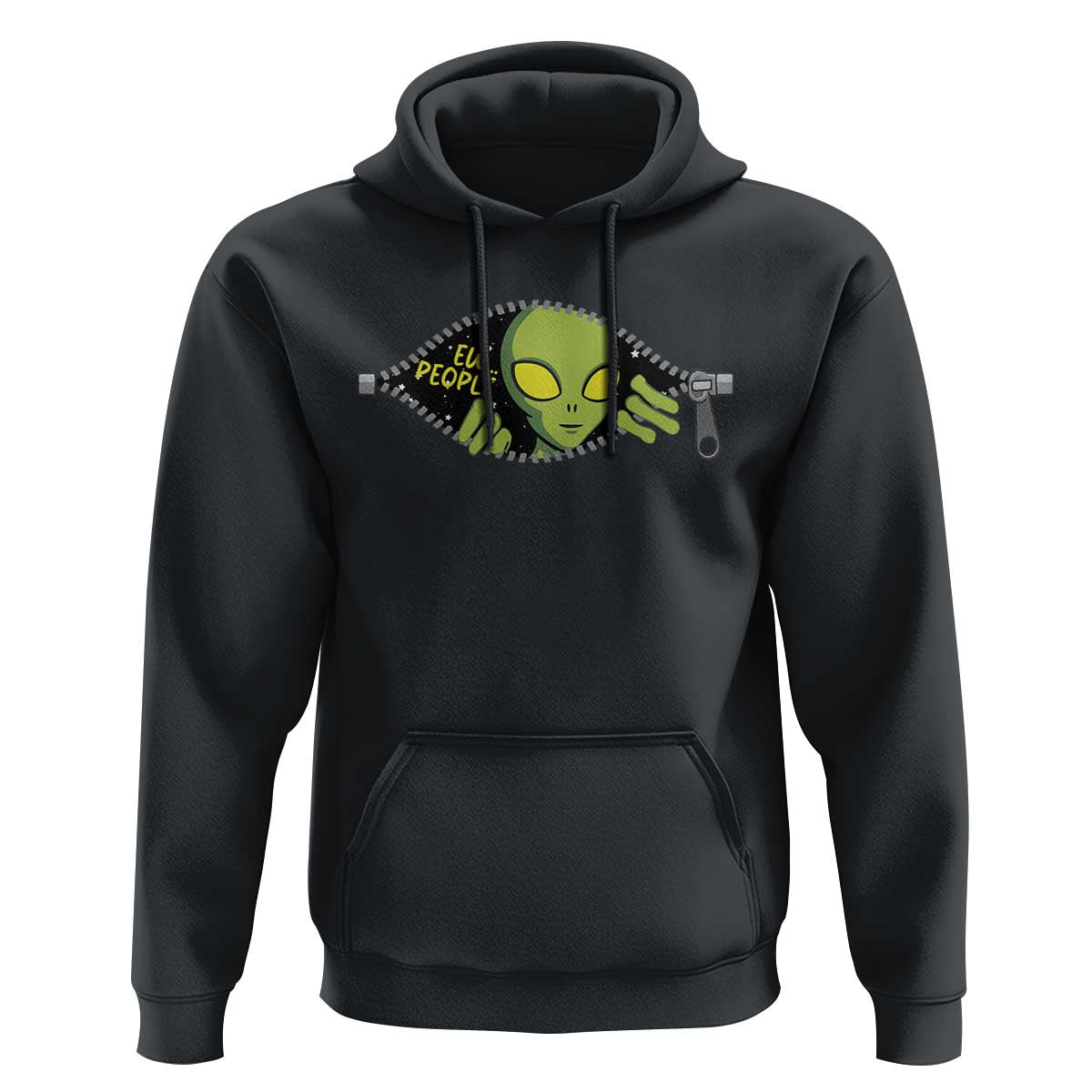 Funny Alien Hoodie Ew People Hater Quote - Wonder Print Shop