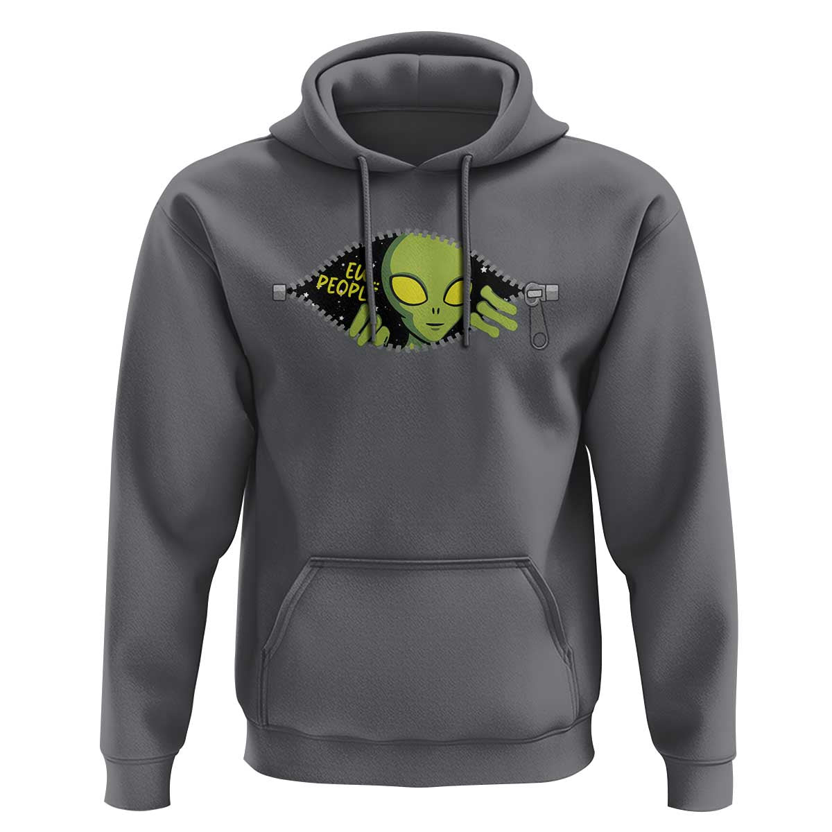 Funny Alien Hoodie Ew People Hater Quote - Wonder Print Shop