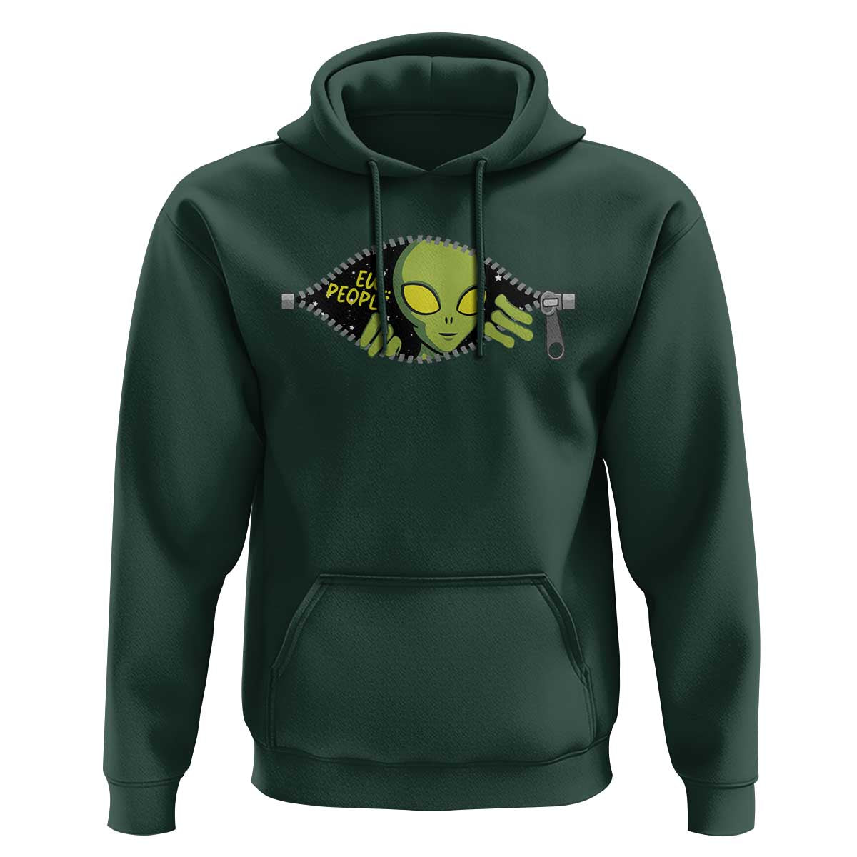 Funny Alien Hoodie Ew People Hater Quote - Wonder Print Shop
