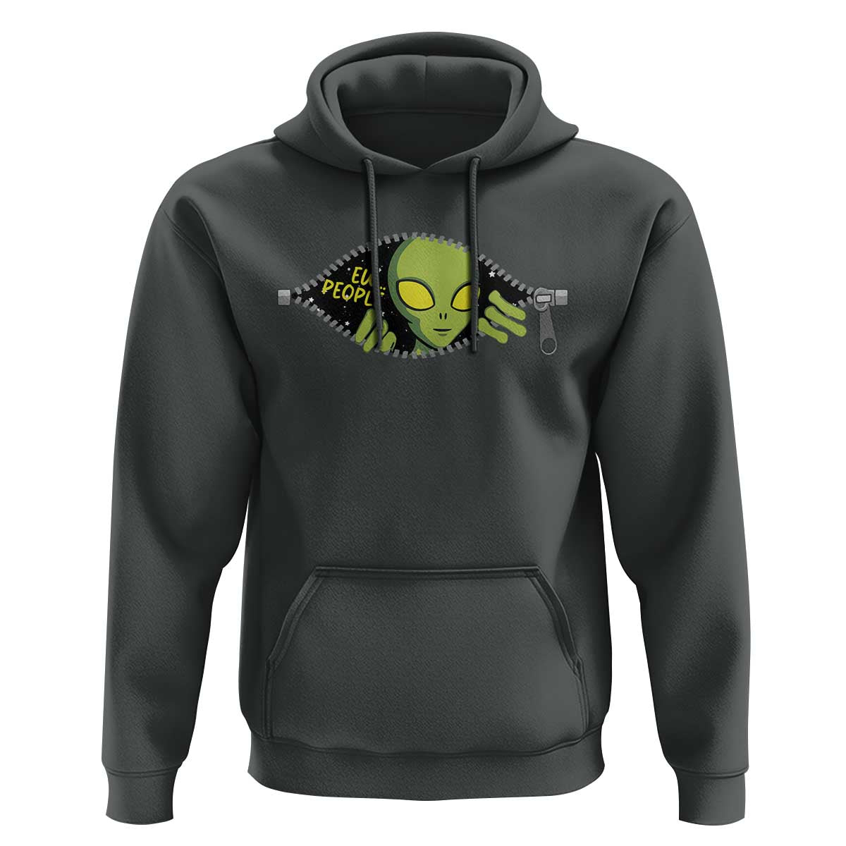 Funny Alien Hoodie Ew People Hater Quote - Wonder Print Shop