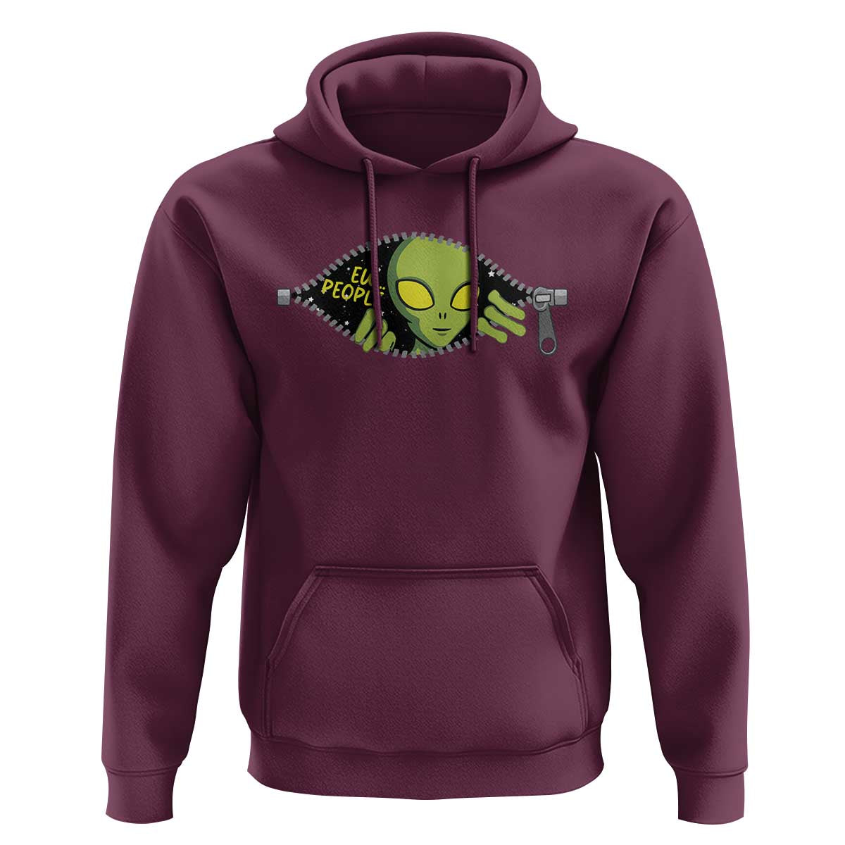 Funny Alien Hoodie Ew People Hater Quote - Wonder Print Shop