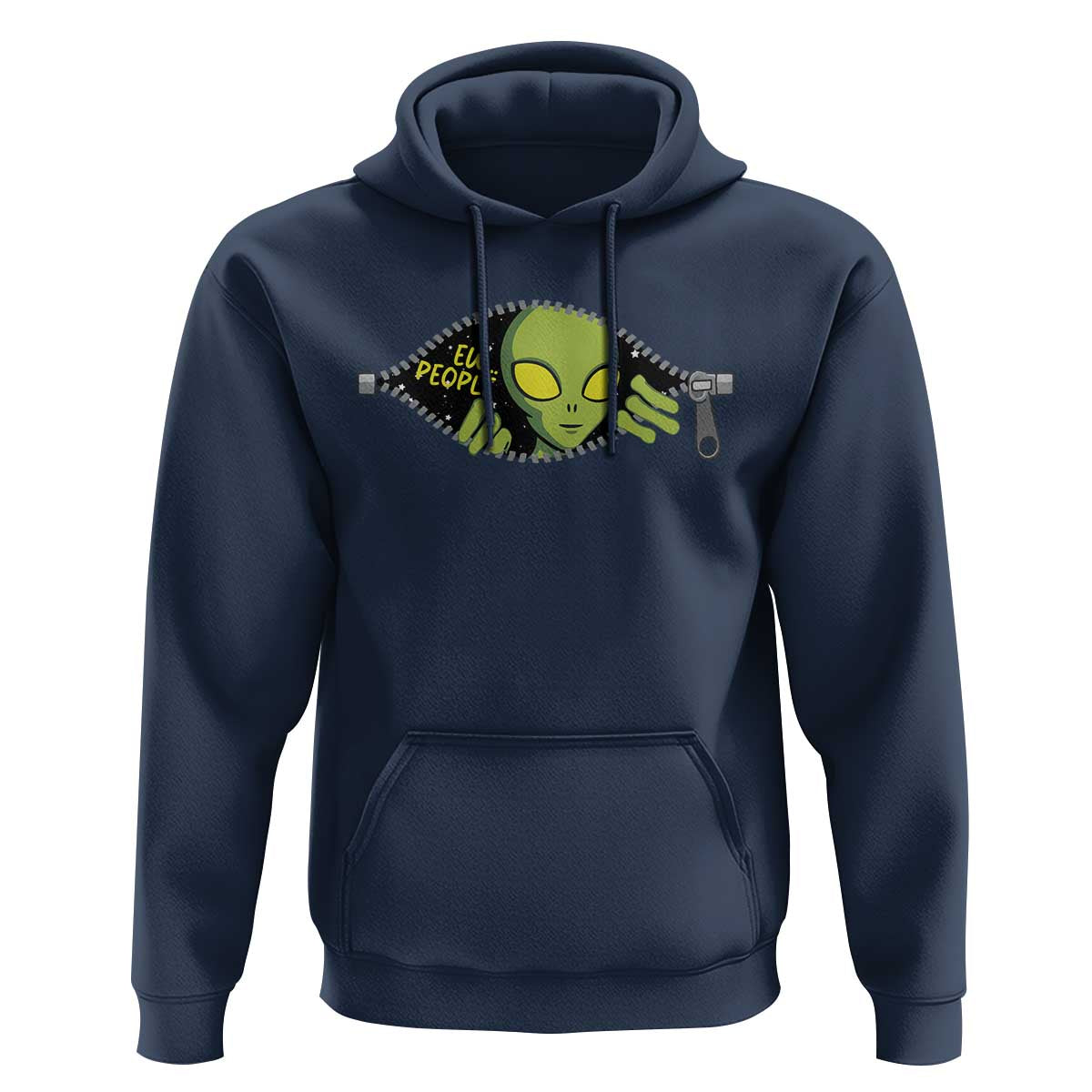 Funny Alien Hoodie Ew People Hater Quote - Wonder Print Shop