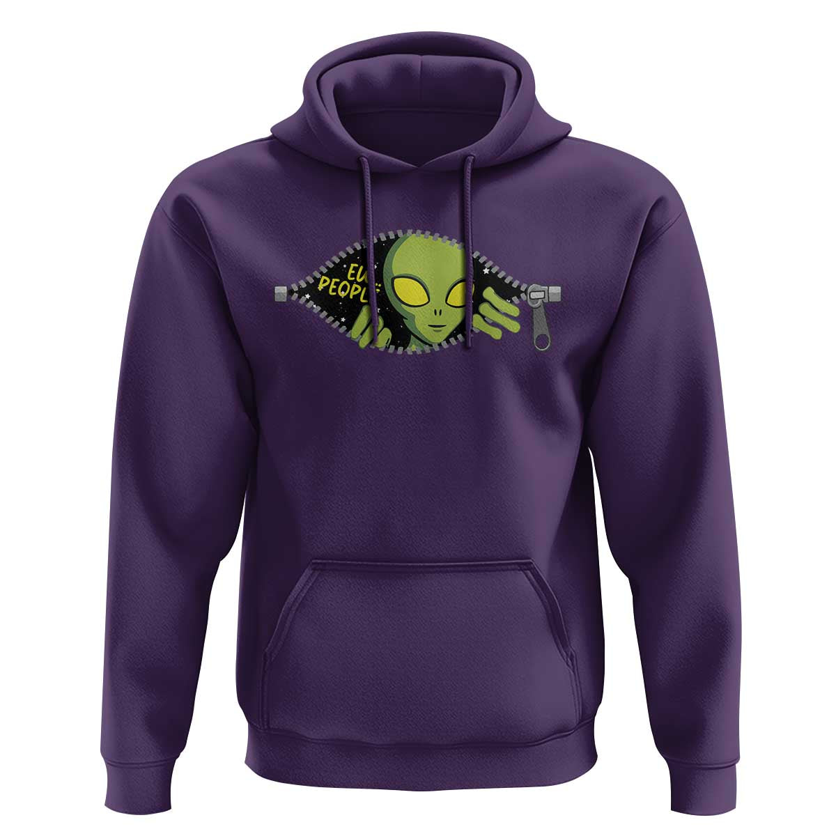 Funny Alien Hoodie Ew People Hater Quote - Wonder Print Shop
