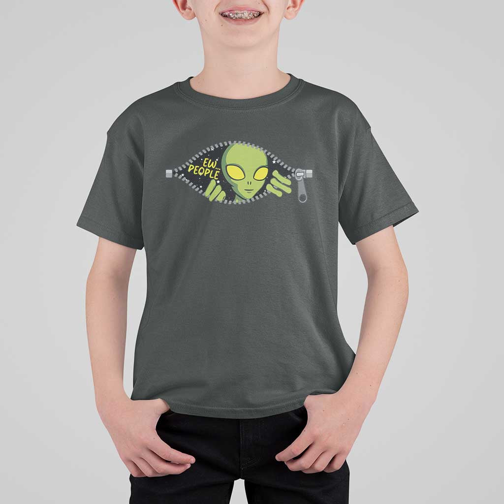 Funny Alien T Shirt For Kid Ew People Hater Quote - Wonder Print Shop