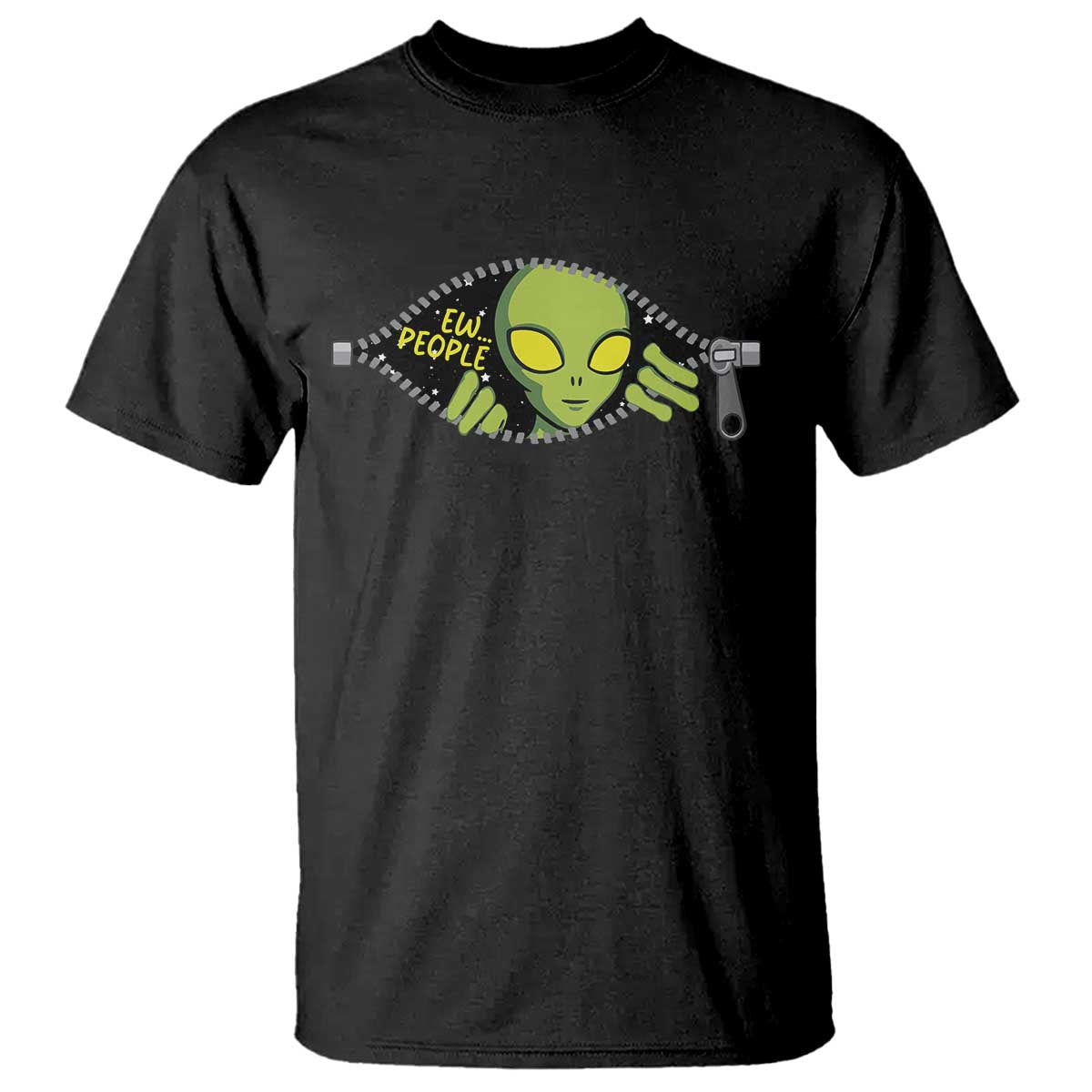 Funny Alien T Shirt Ew People Hater Quote - Wonder Print Shop
