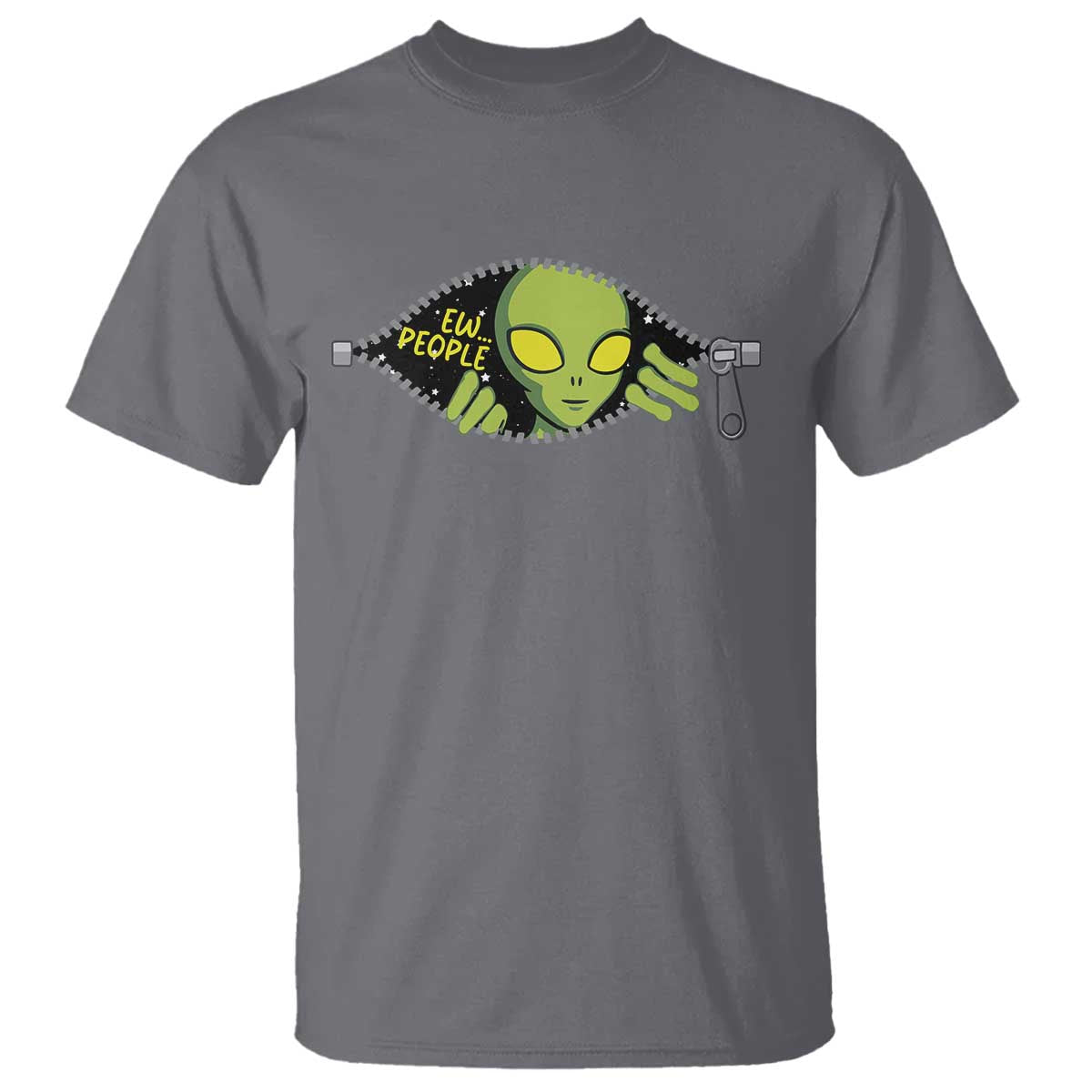 Funny Alien T Shirt Ew People Hater Quote - Wonder Print Shop