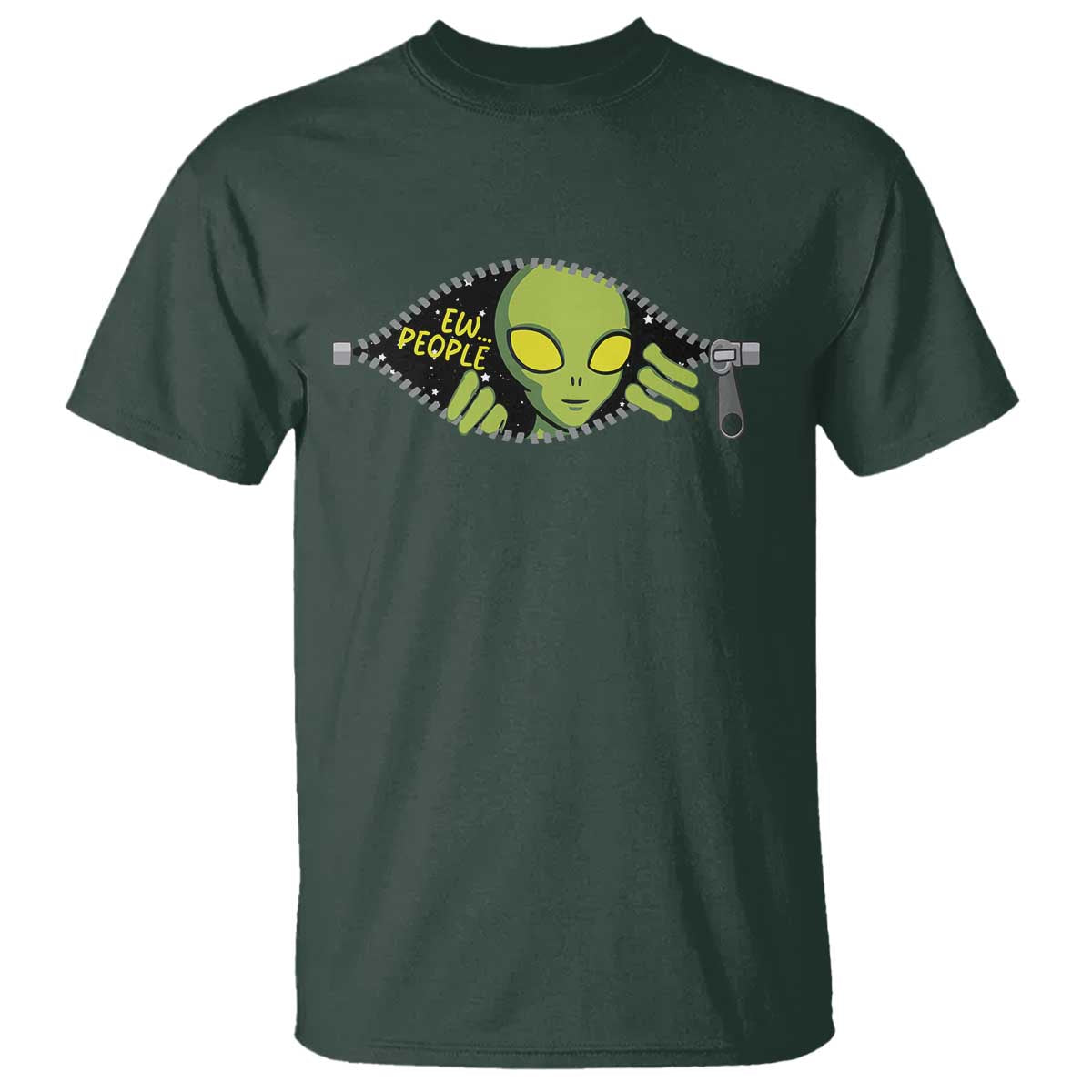 Funny Alien T Shirt Ew People Hater Quote - Wonder Print Shop