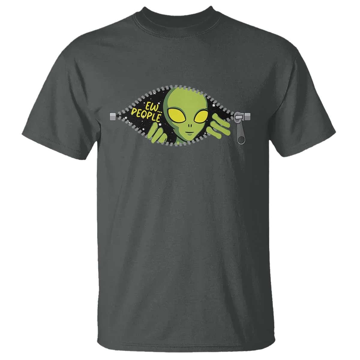Funny Alien T Shirt Ew People Hater Quote - Wonder Print Shop