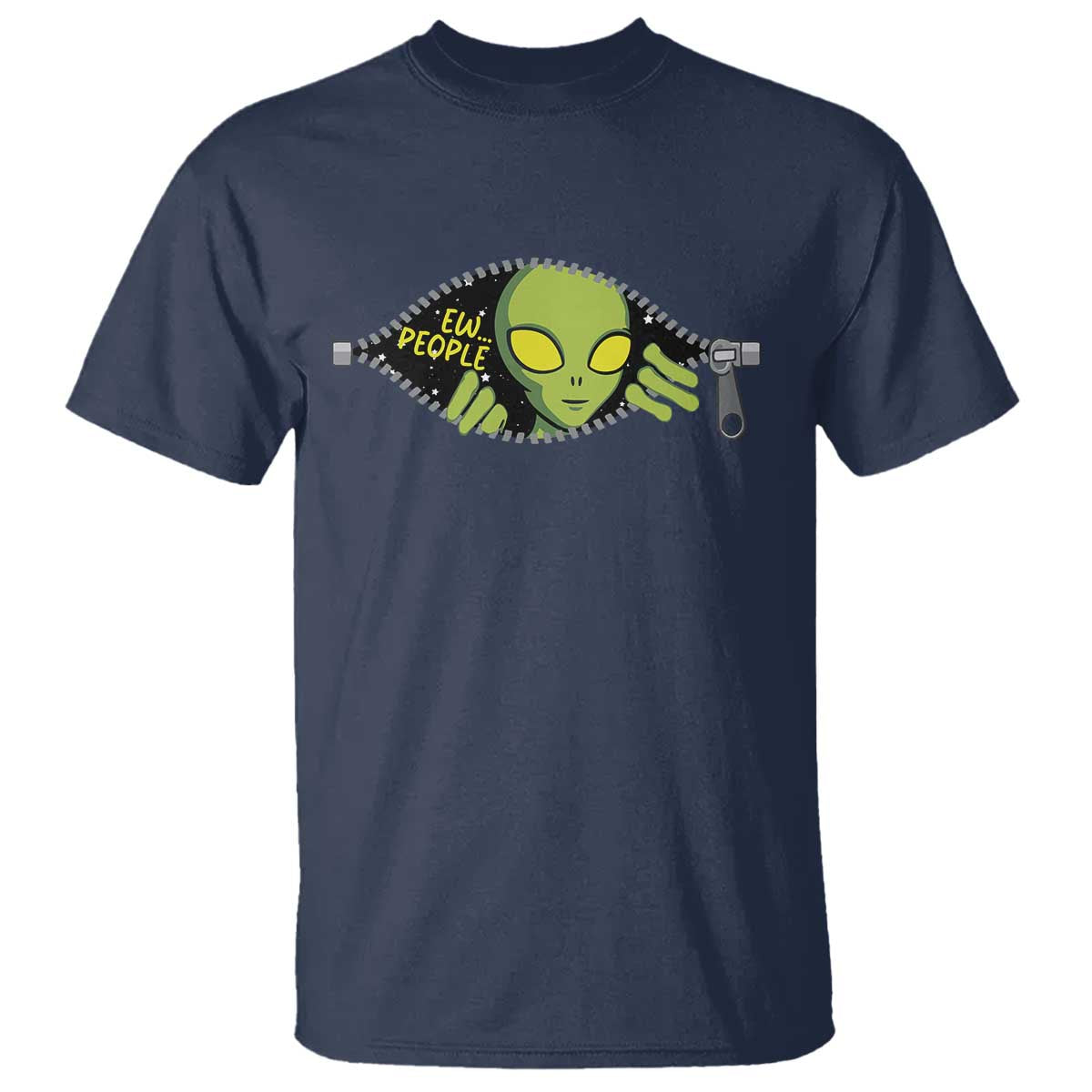 Funny Alien T Shirt Ew People Hater Quote - Wonder Print Shop