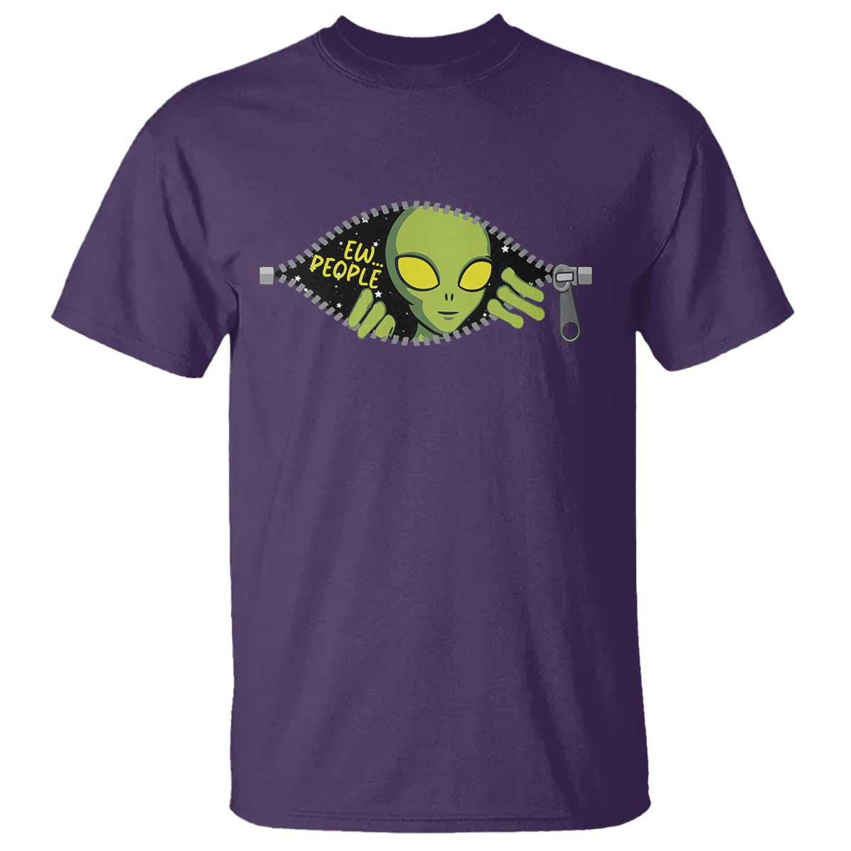 Funny Alien T Shirt Ew People Hater Quote - Wonder Print Shop