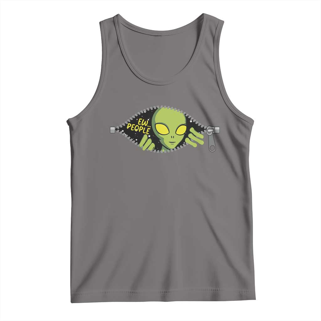 Funny Alien Tank Top Ew People Hater Quote - Wonder Print Shop