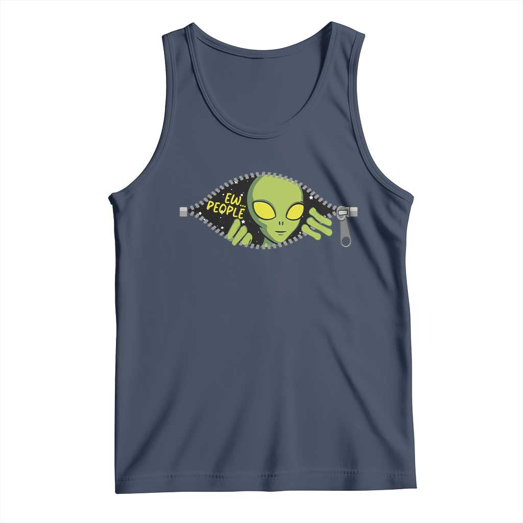 Funny Alien Tank Top Ew People Hater Quote - Wonder Print Shop