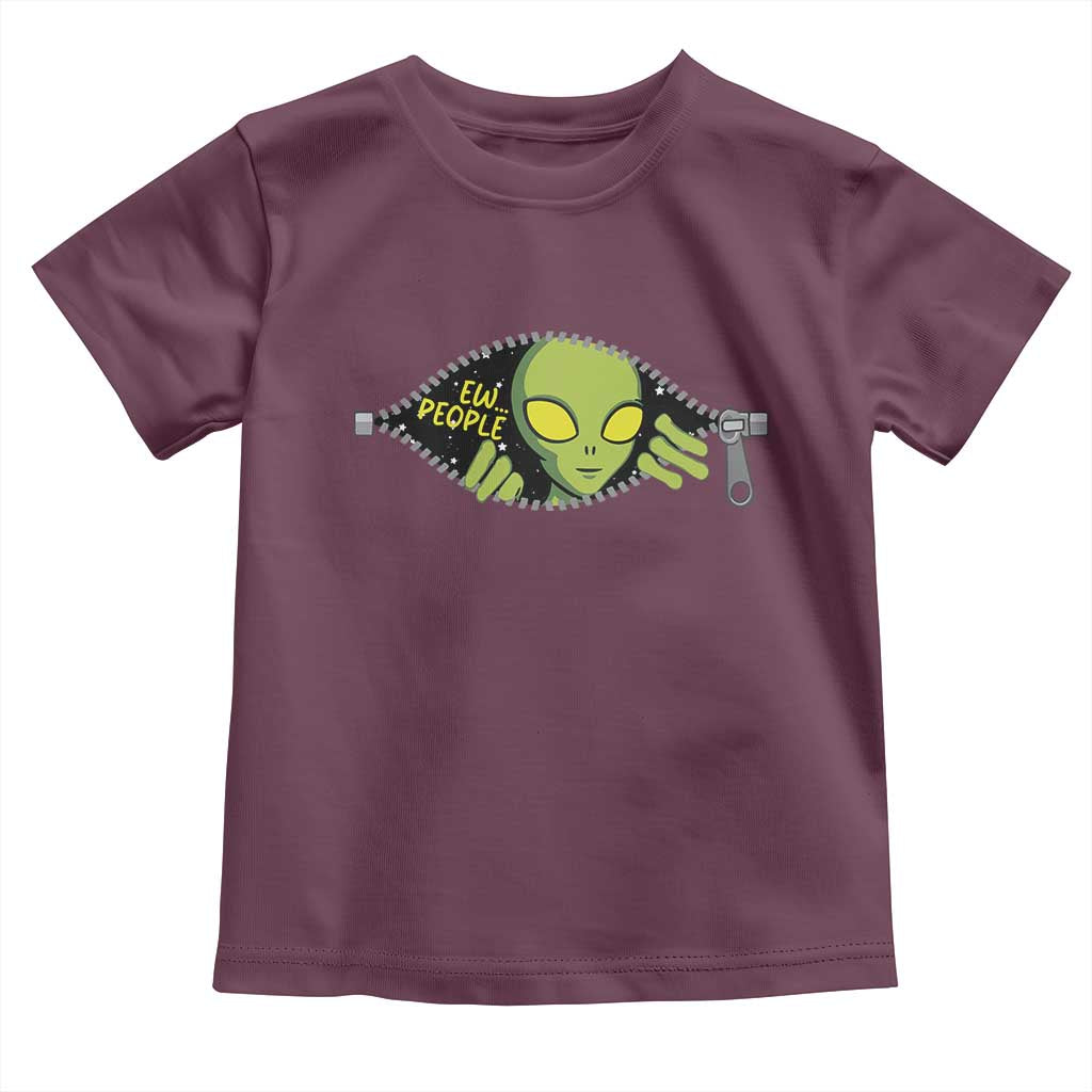 Funny Alien Toddler T Shirt Ew People Hater Quote - Wonder Print Shop