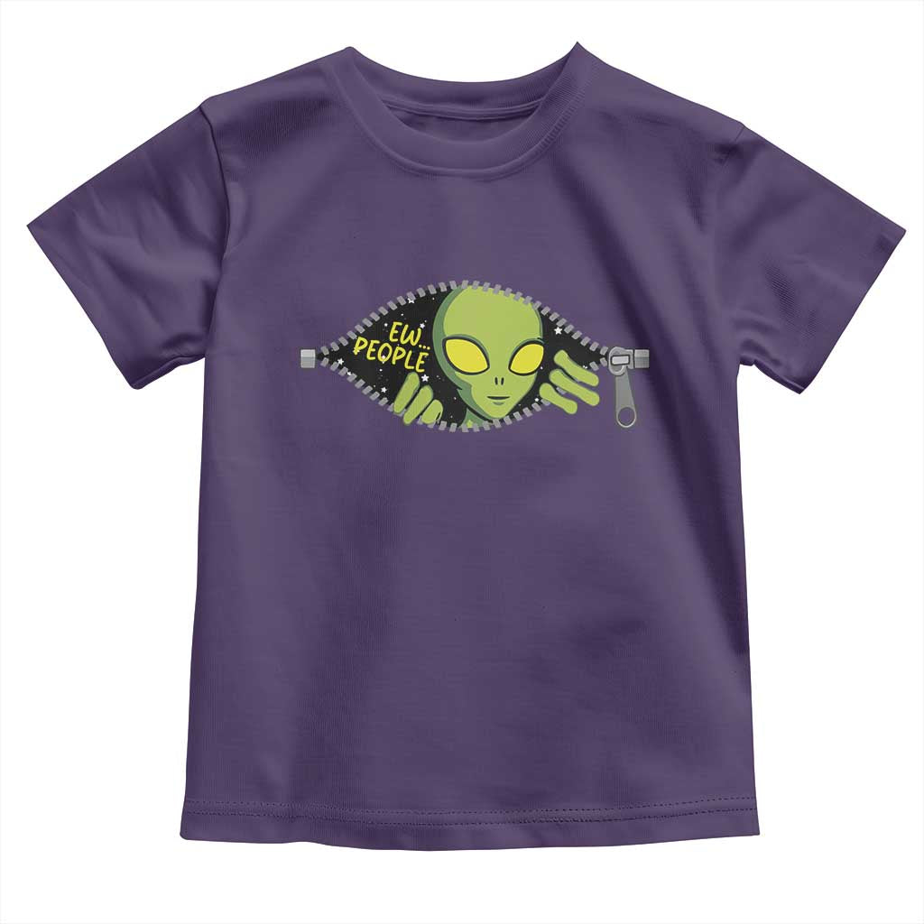 Funny Alien Toddler T Shirt Ew People Hater Quote - Wonder Print Shop