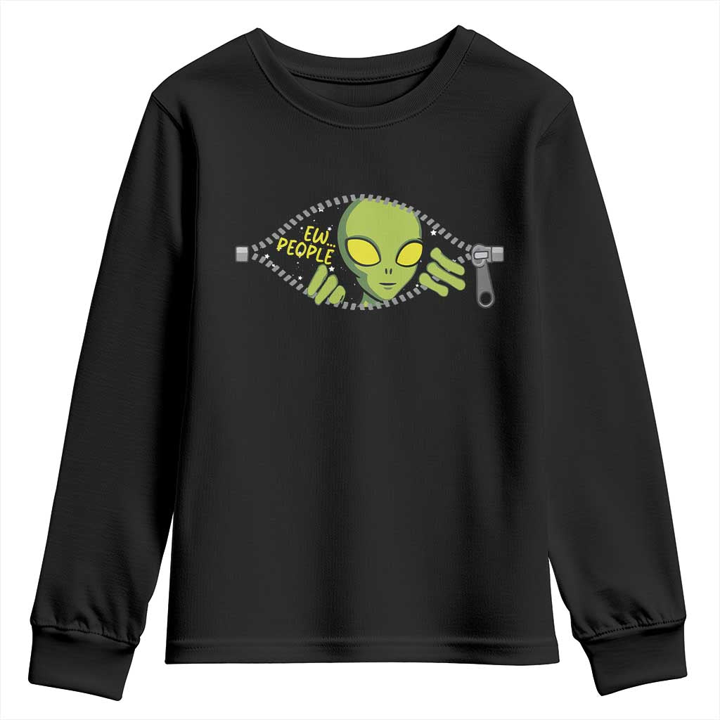 Funny Alien Youth Sweatshirt Ew People Hater Quote - Wonder Print Shop