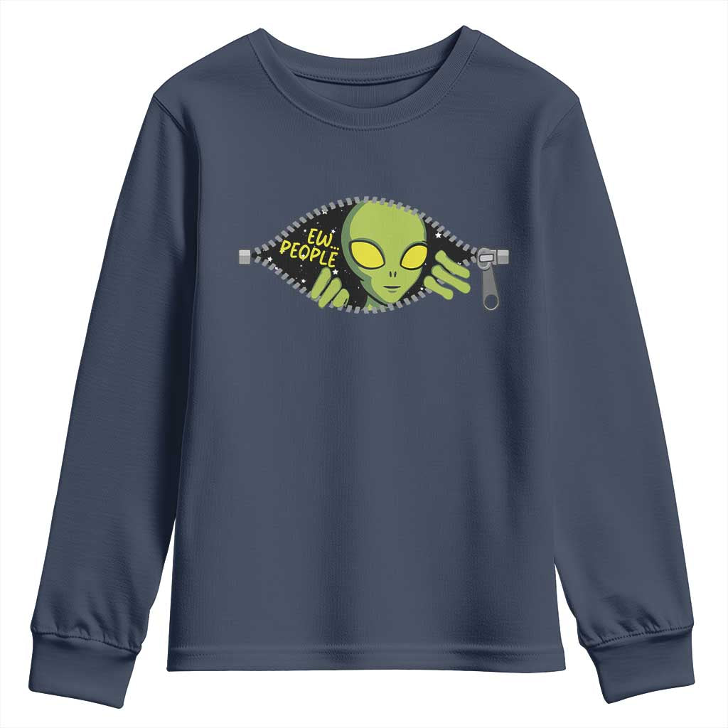 Funny Alien Youth Sweatshirt Ew People Hater Quote - Wonder Print Shop
