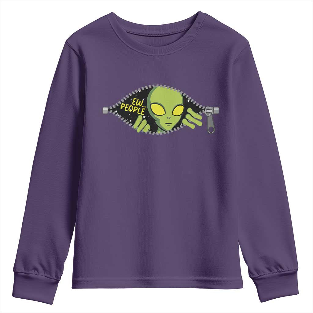 Funny Alien Youth Sweatshirt Ew People Hater Quote - Wonder Print Shop