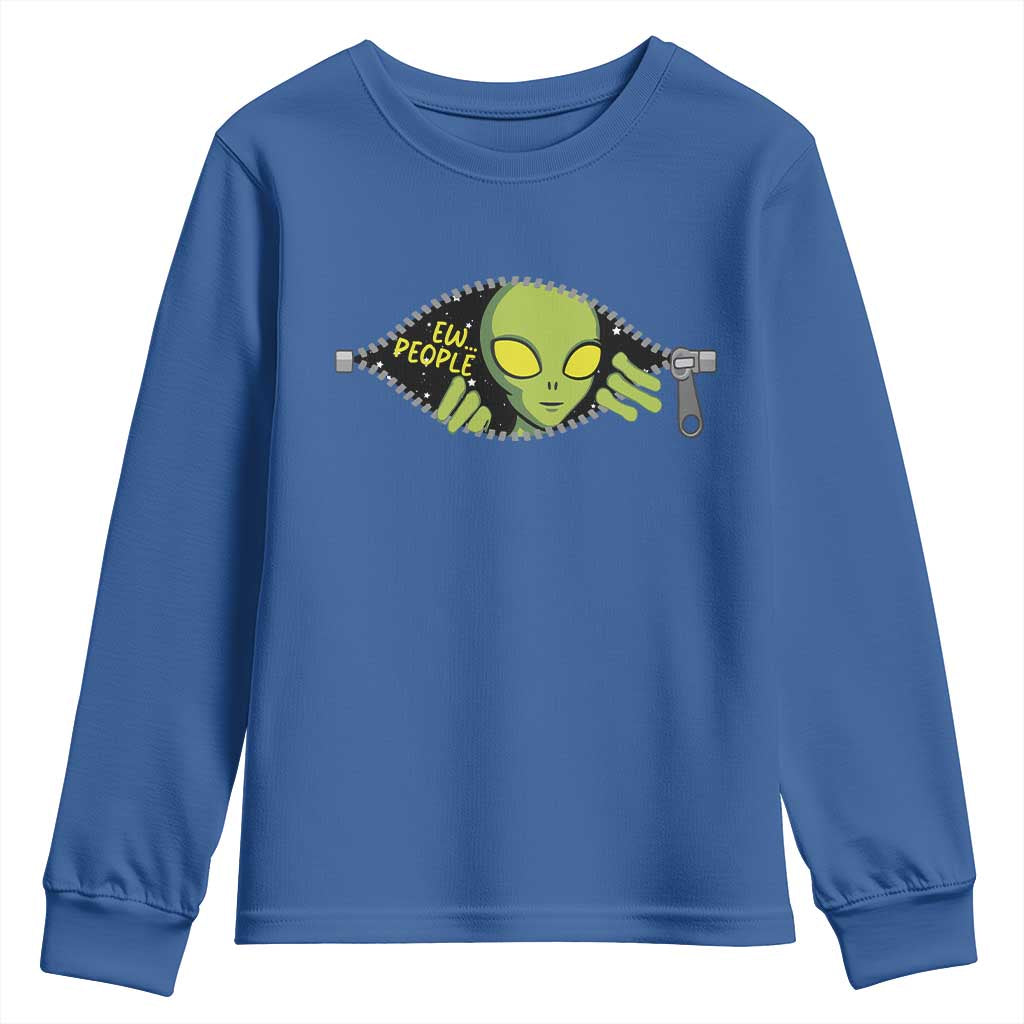 Funny Alien Youth Sweatshirt Ew People Hater Quote - Wonder Print Shop