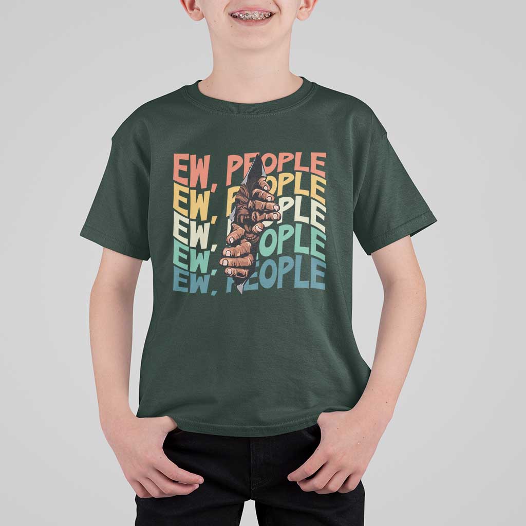 Ew People Hater T Shirt For Kid Funny Bigfoot Sarcastic Quote - Wonder Print Shop