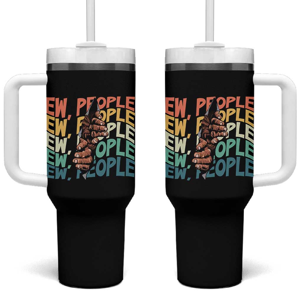 Ew People Hater Tumbler With Handle Funny Bigfoot Sarcastic Quote