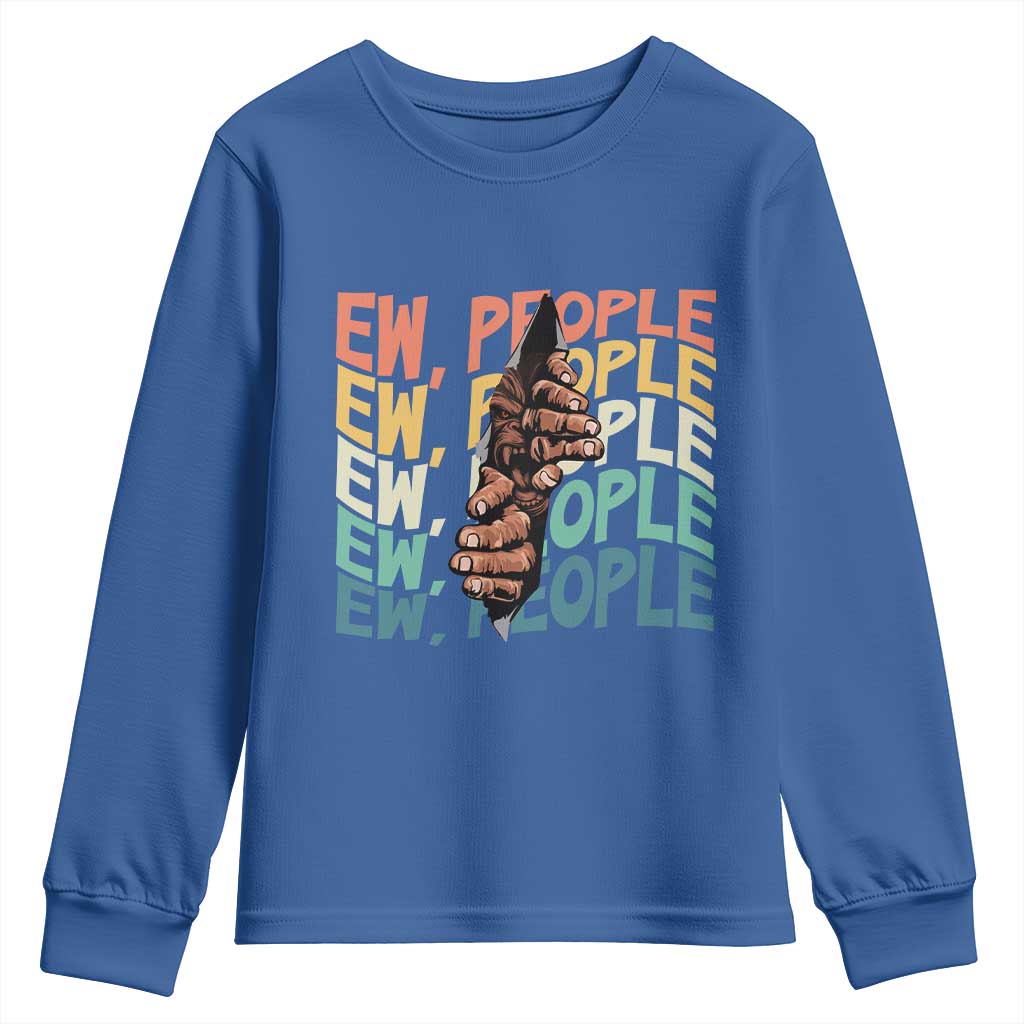 Ew People Hater Youth Sweatshirt Funny Bigfoot Sarcastic Quote - Wonder Print Shop