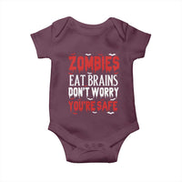 Zombies Eat Brains Dont Worry You Are Safe Baby Onesie Funny Zombie Joke