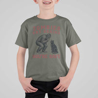 Funny Bigfoot And Black Cat T Shirt For Kid Zombies Eat Brains Dont Worry You Are Safe