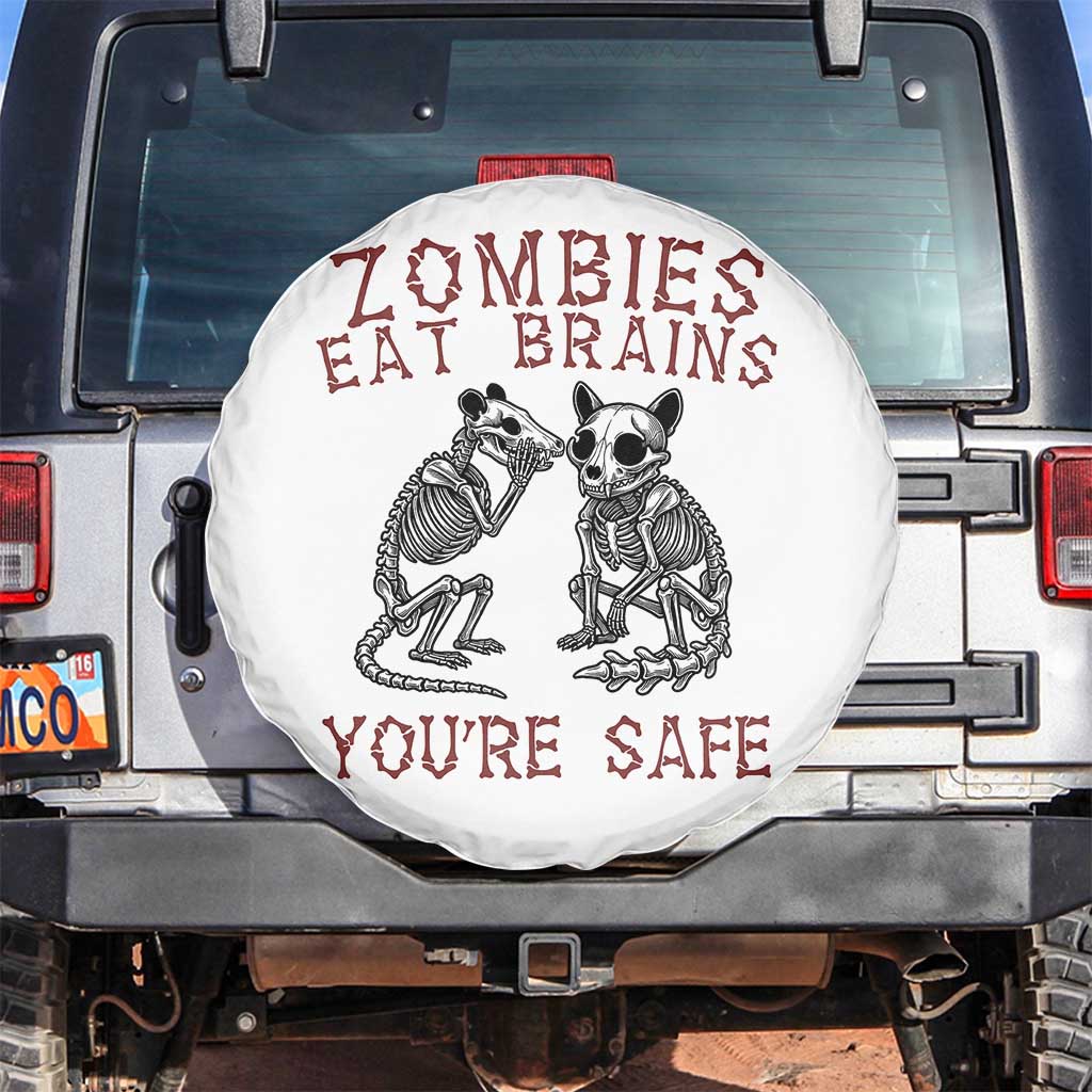 Funny Opossum Raccoon Skeleton Spare Tire Cover Zombies Eat Brains Dont Worry You Are Safe