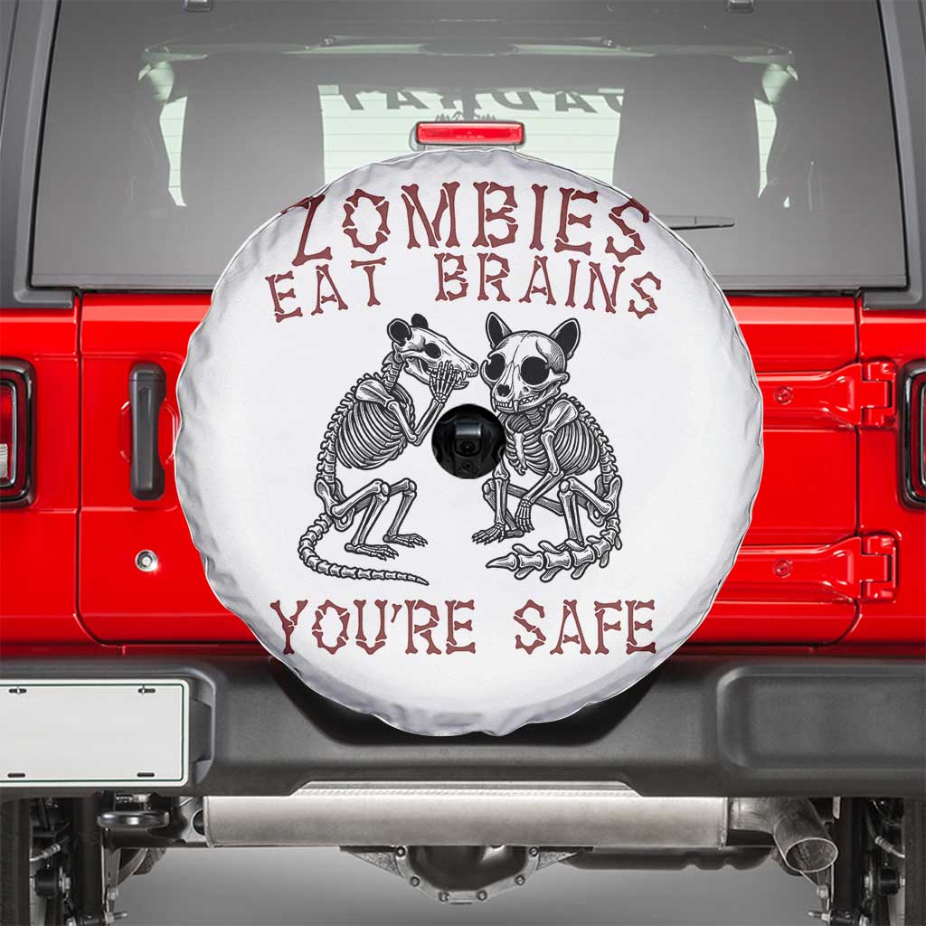 Funny Opossum Raccoon Skeleton Spare Tire Cover Zombies Eat Brains Dont Worry You Are Safe