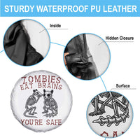 Funny Opossum Raccoon Skeleton Spare Tire Cover Zombies Eat Brains Dont Worry You Are Safe