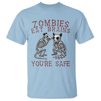 Funny Opossum Raccoon Skeleton T Shirt Zombies Eat Brains Dont Worry You Are Safe