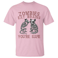Funny Opossum Raccoon Skeleton T Shirt Zombies Eat Brains Dont Worry You Are Safe