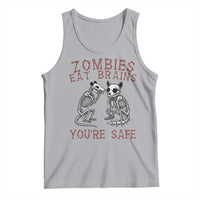 Funny Opossum Raccoon Skeleton Tank Top Zombies Eat Brains Dont Worry You Are Safe