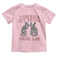 Funny Opossum Raccoon Skeleton Toddler T Shirt Zombies Eat Brains Dont Worry You Are Safe