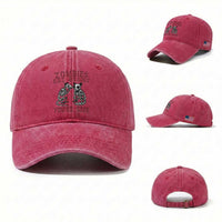 Funny Opossum Raccoon Skeleton Washed Cotton Baseball Cap Zombies Eat Brains Dont Worry You Are Safe