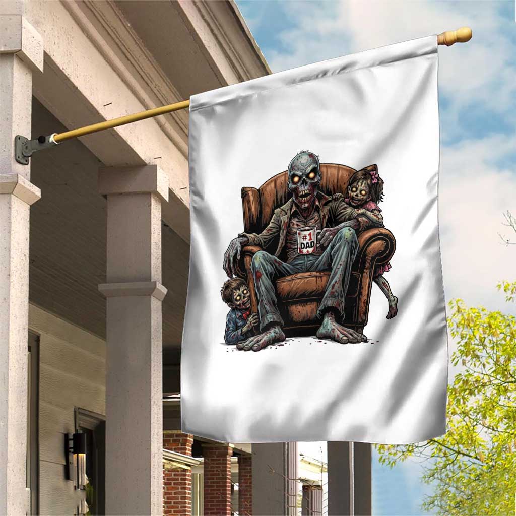 Funny #1 Dad Zombie Horror Garden Flag Halloween Family Father Gift