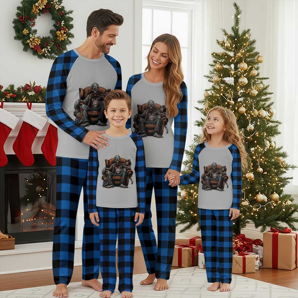 Funny #1 Dad Zombie Horror Plaid Pajama Set Halloween Family Father Gift