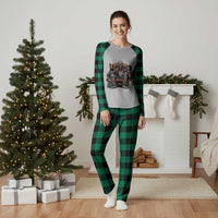 Funny #1 Dad Zombie Horror Plaid Pajama Set Halloween Family Father Gift