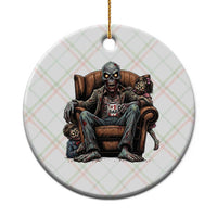Funny #1 Dad Zombie Horror Ceramic Ornament Halloween Family Father Gift