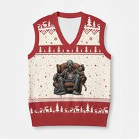 Funny #1 Dad Zombie Horror V-Neck Knit Sweater Vest Halloween Family Father Gift