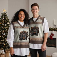 Funny #1 Dad Zombie Horror V-Neck Knit Sweater Vest Halloween Family Father Gift