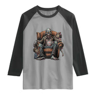Funny #1 Dad Zombie Horror Raglan Shirt Halloween Family Father Gift