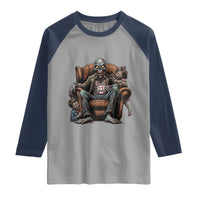 Funny #1 Dad Zombie Horror Raglan Shirt Halloween Family Father Gift