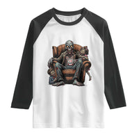 Funny #1 Dad Zombie Horror Raglan Shirt Halloween Family Father Gift