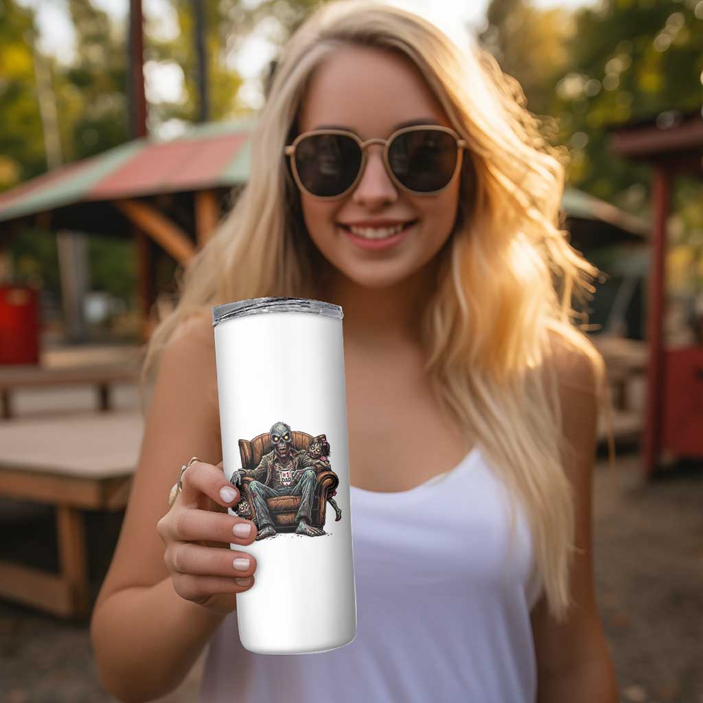 Funny #1 Dad Zombie Horror Skinny Tumbler Halloween Family Father Gift