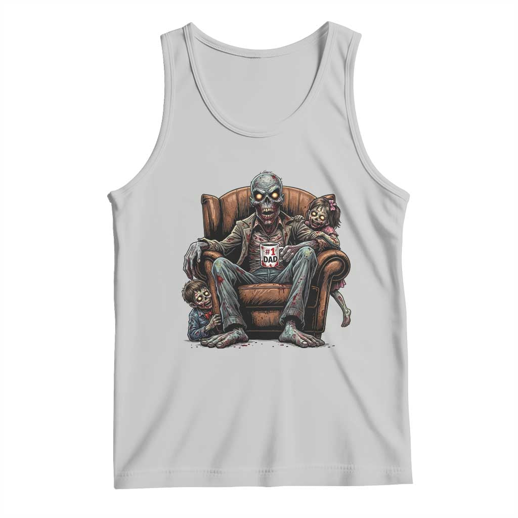 Funny #1 Dad Zombie Horror Tank Top Halloween Family Father Gift